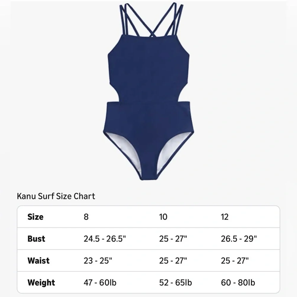 Kanu Surf Kids One Piece in Deep Blue size 10
